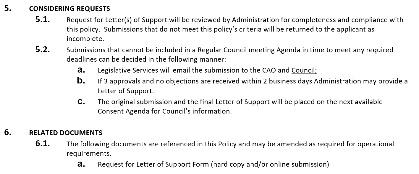 Council-030 Clause 5-6